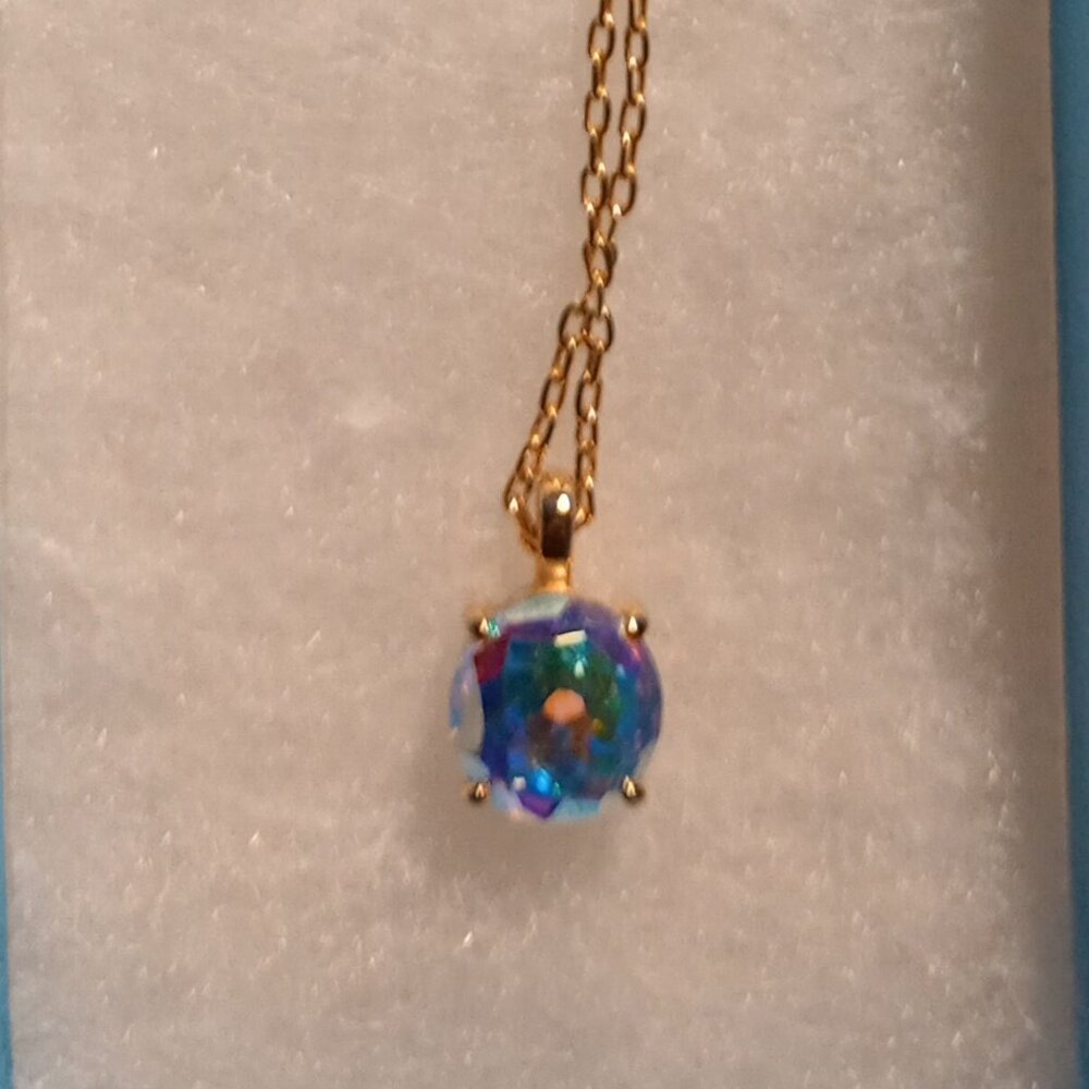 Touchstone Swarovski Crystal Ella Necklace Golden Crystal Aurora Borealis